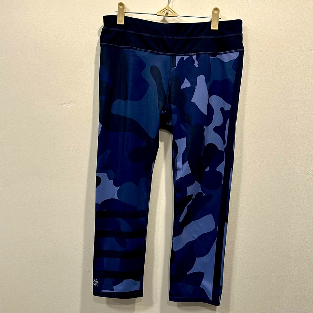 Athleta Camo Blue and Black Leggings